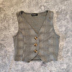 Liz & Sara Plaid Vest